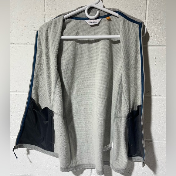 Orvis Stretch Fleece Full Zip Vest Women’s Small Gray Gingham Active Fit B1 - Picture 3 of 11